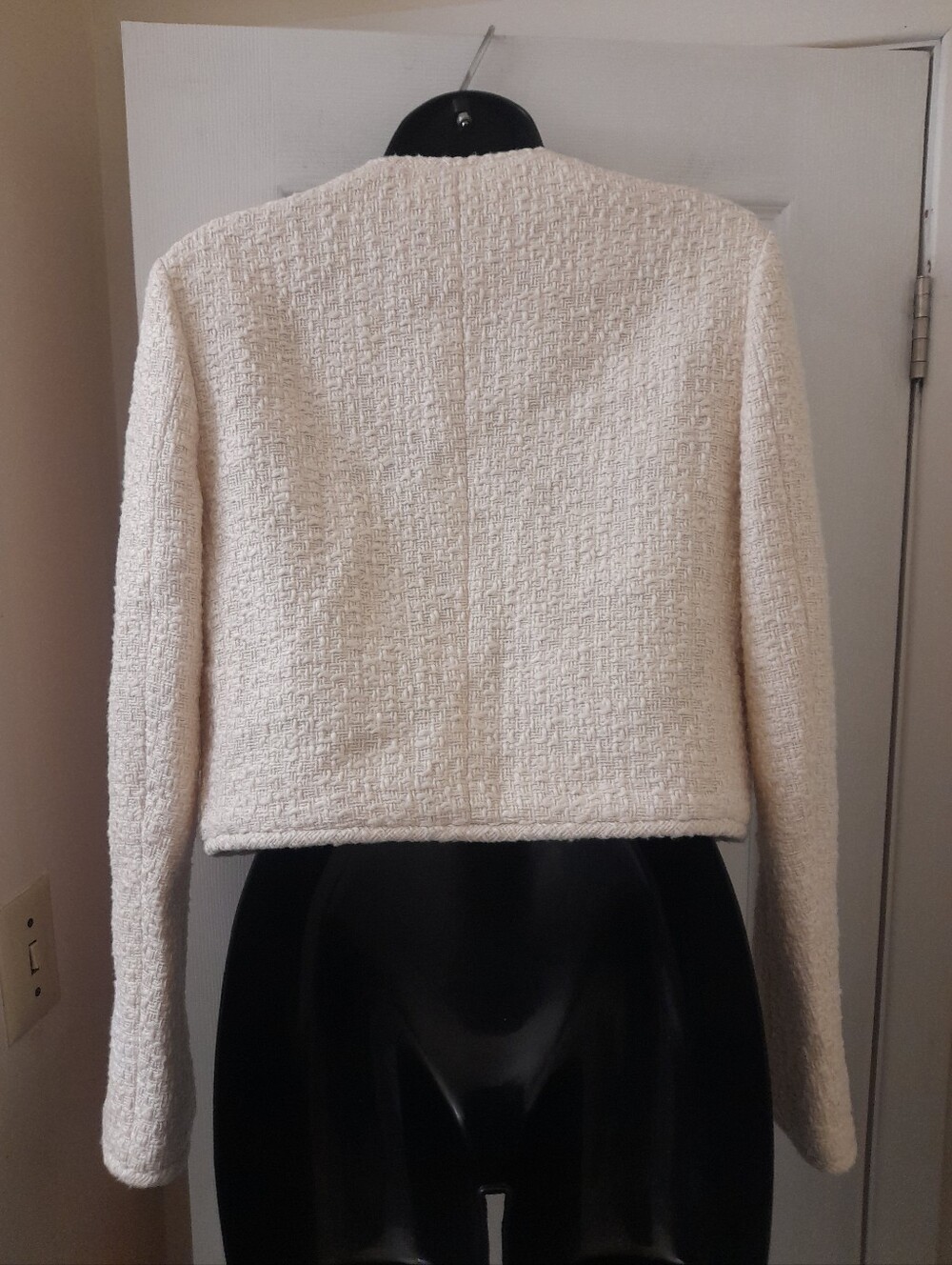 Another Tomorrow Cropped Textured Tweed Jacket - Picture 11 of 11